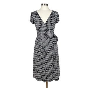 Bisou Bisou Michele Bohbot Black and White True Wrap Dress